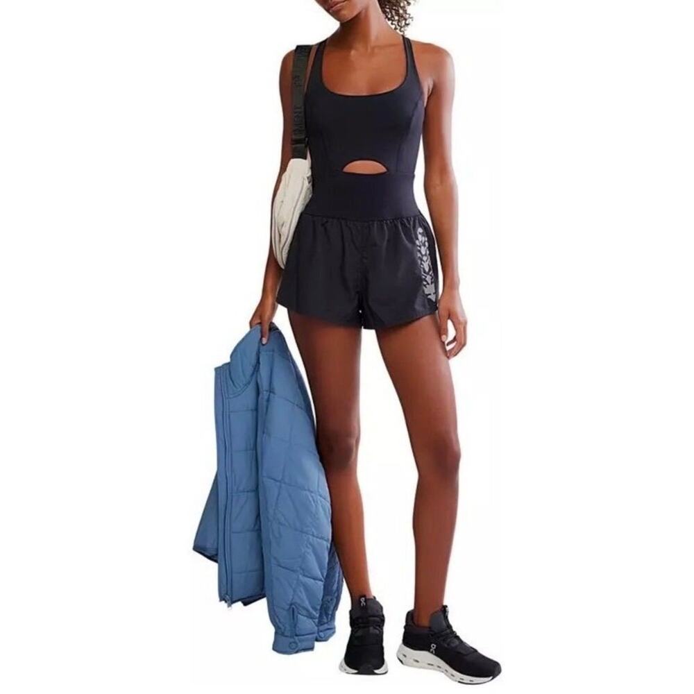 FP Movement Righteous Reflective Logo Runsie In Black Size XS